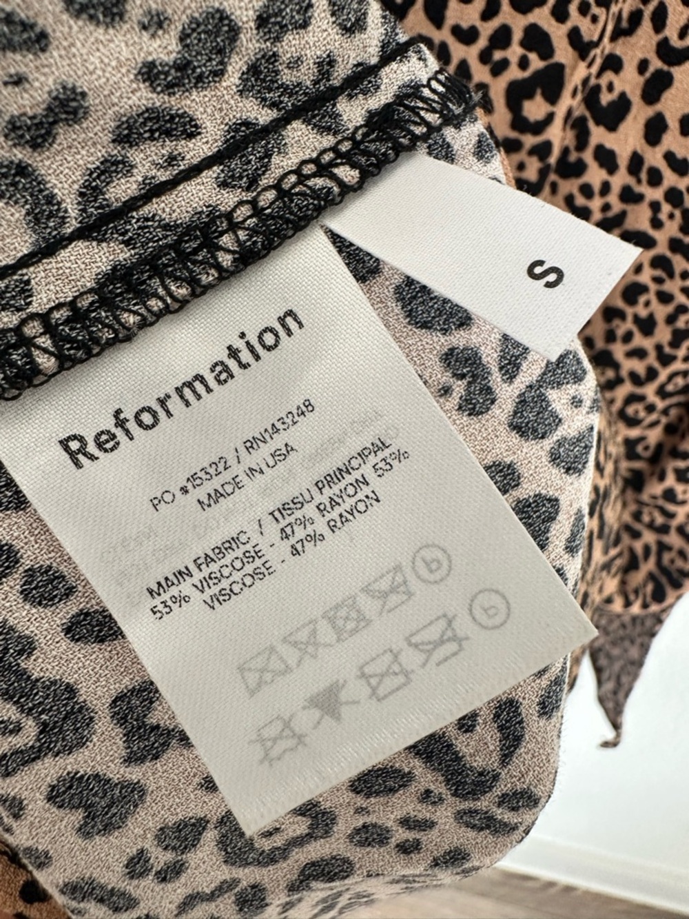 Reformation Marlowe Dress Bengal Leopard Animal print side slit Small‎ - Picture 10 of 16
